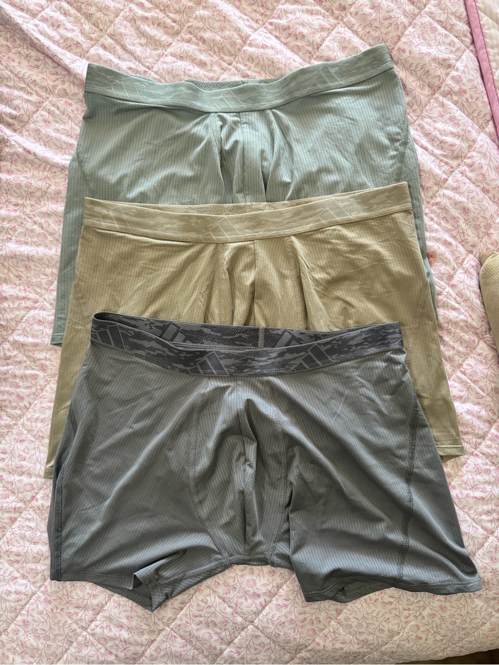 3-Pack Men's Adidas Performance Boxer Briefs in Sage, Olive, and Charcoal
